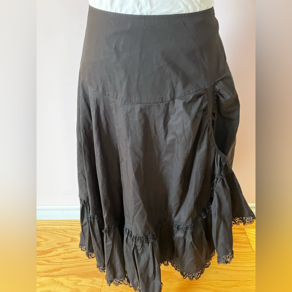 EUC Black Ruffled Steampunk Style Skirt Size L